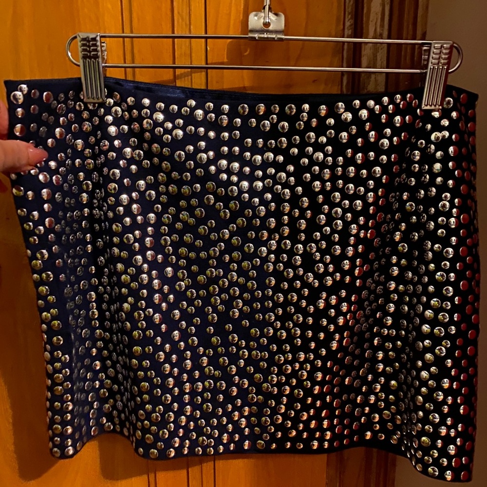 LaRok MICRO miniskirt , silver studded size 4